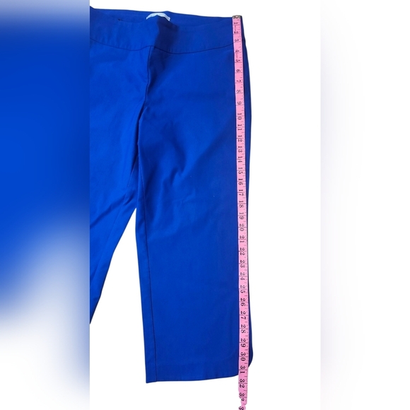 SC&CO US 14  Royal Blue Mid-Rise Capri Pants, Tummy Control Office Casual Chic - Picture 10 of 10